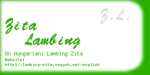 zita lambing business card